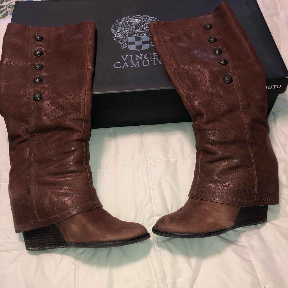 Vince Camuto knee high heeled boots. Sz 8.5